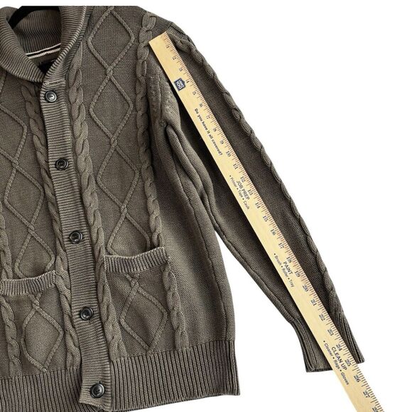 Men’s Cardigan Original Weatherproof Vintage Gray Cotton Grandpa Sweater Size M - Picture 7 of 11